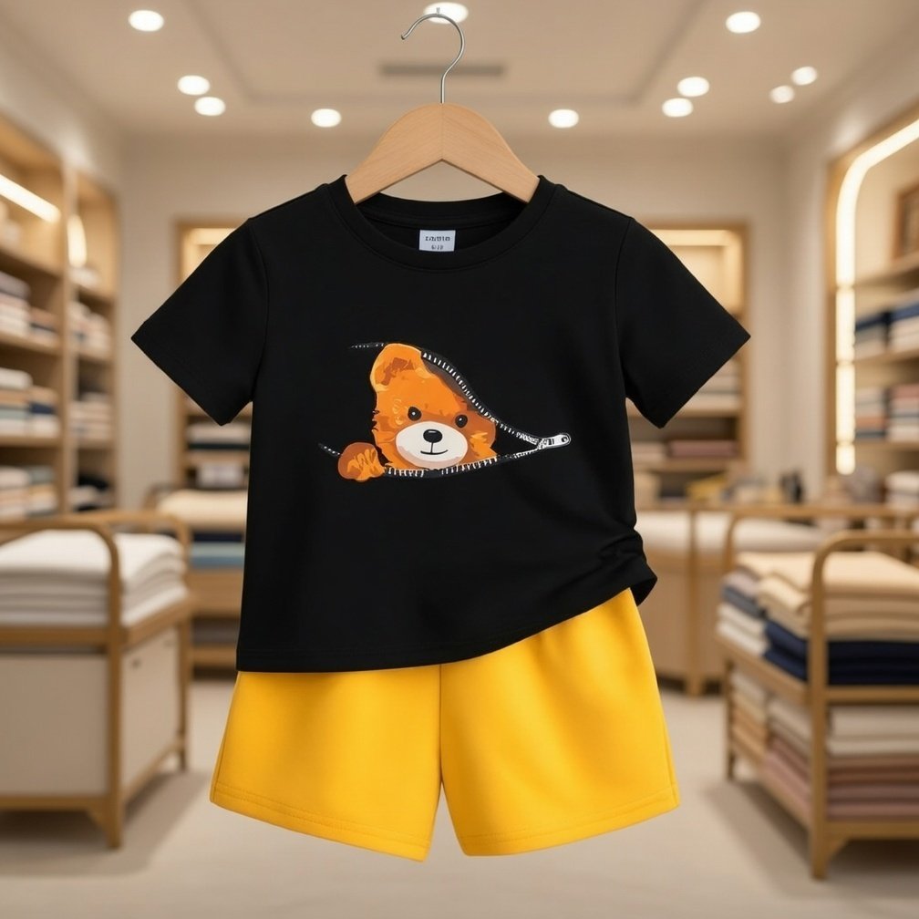 Ultra-Soft 100% Pure Cotton Kids T-Shirt Set – Breathable & Cozy for Everyday Play