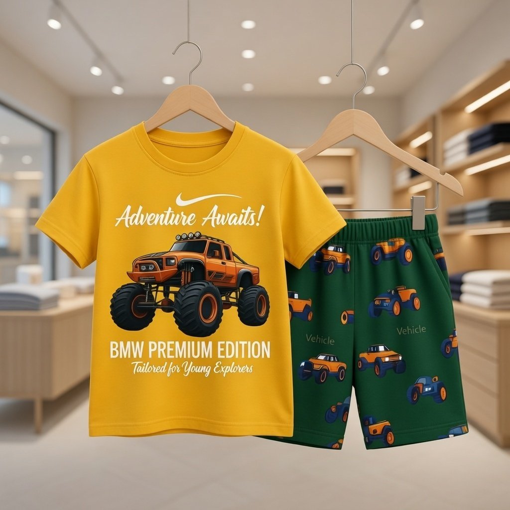 Ultra-Soft 100% Pure Cotton Kids T-Shirt Set – Breathable & Cozy for Everyday Play